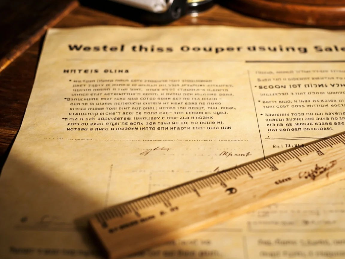 Editorial photograph of a printed rules-update thumbnail noting the republished drop-mid penalty table, with a single dated entry on warm sandstone paper.